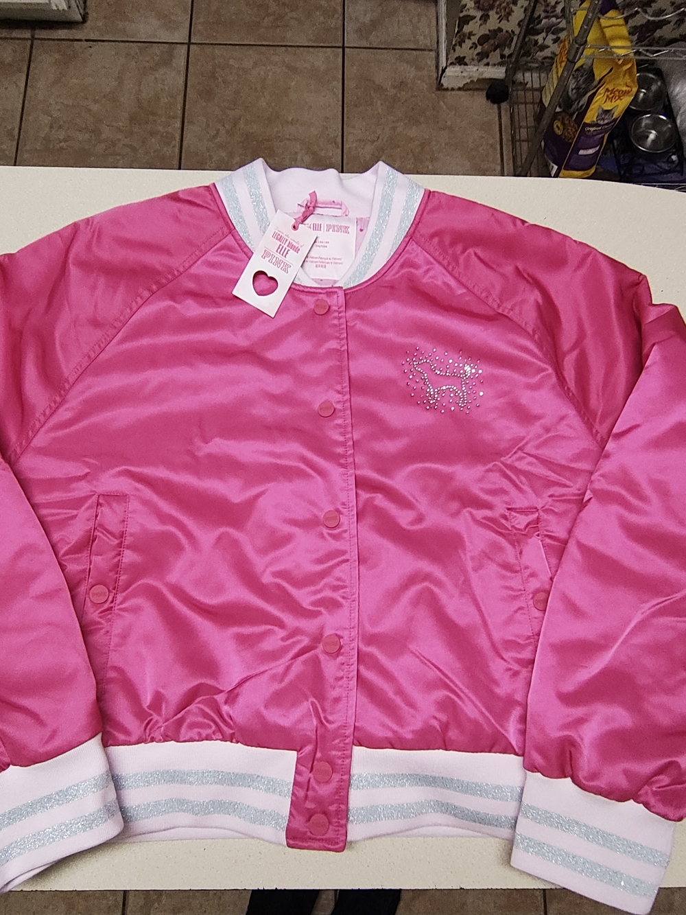 Victoria's Secret PINK Legally Blonde Satin Varsity Bomber Jacket
